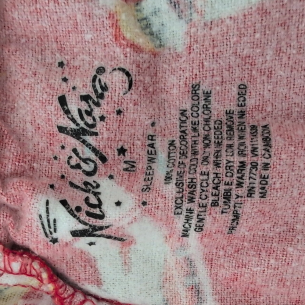 Nick & Nora Sock Monkey Pajama Set Size M - Picture 8 of 8